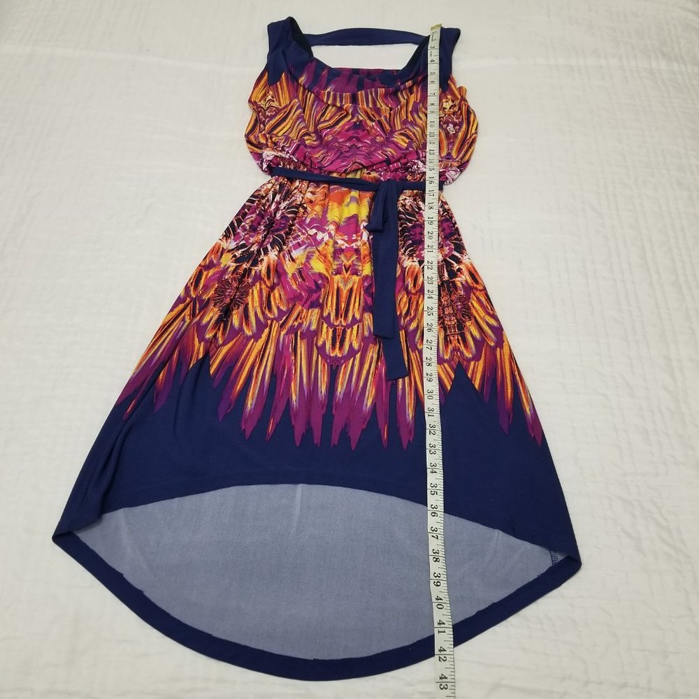 Fenn Wright Manson Womens 4 Sleeveless High-Low Blue Purple Yellow Orange Dress - Picture 15 of 16